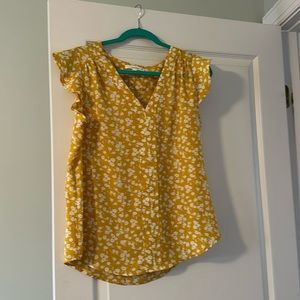 Fun2fun golden yellow and white blouse size M